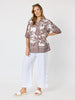Palm Cove Print Shirt - Espresso White rc&co