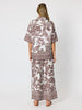 Palm Cove Print Wide Leg Pant - Espresso White rc&co