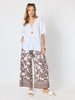 Palm Cove Print Wide Leg Pant - Espresso White rc&co