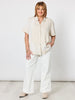 Lino Embroidered Shirt - Natural/White RC&CO
