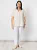 Lino Embroidered Shirt - Natural/White RC&CO