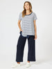 Frill Me Stripe Print Tee - Navy/White rc&co