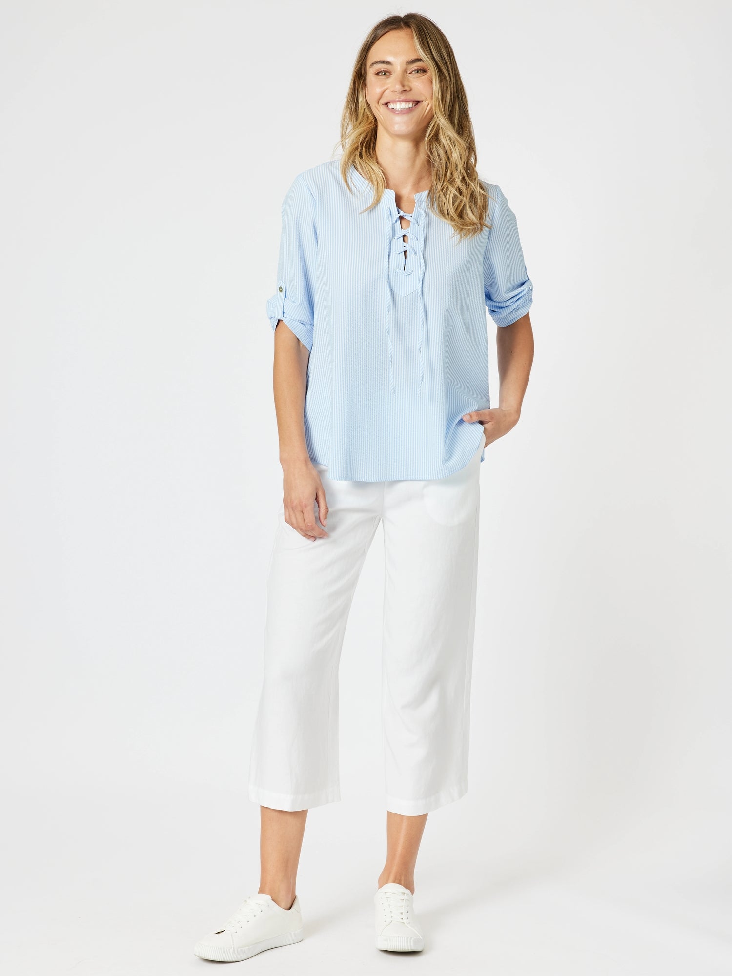 Lara Wide Leg Pant White