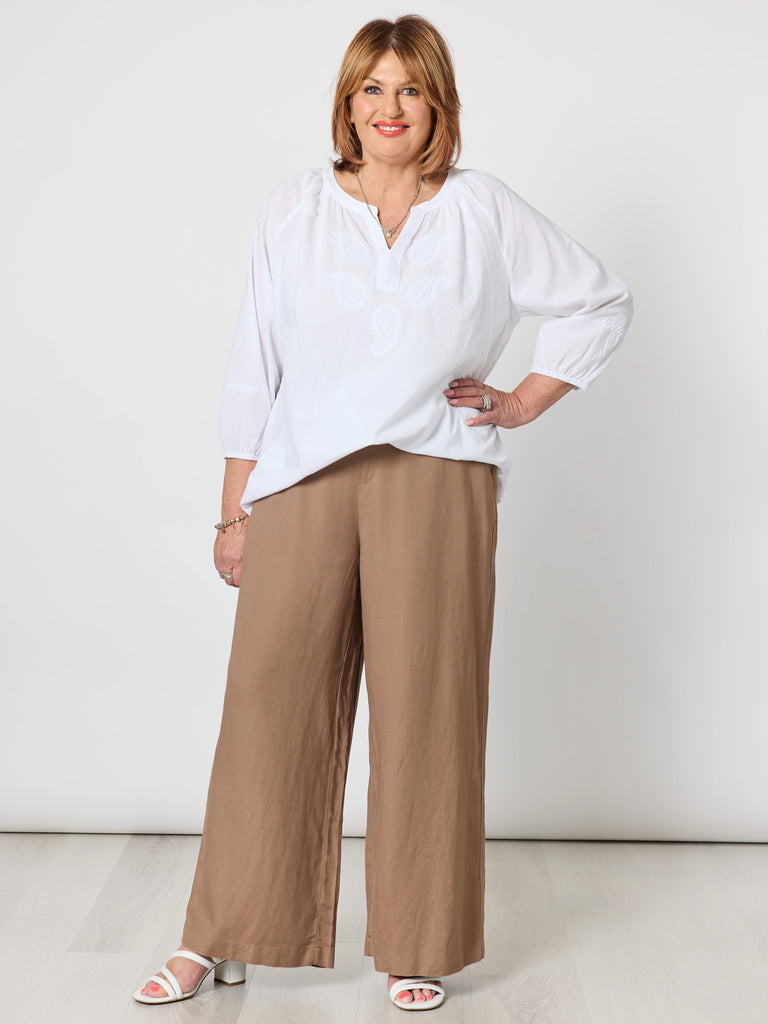 Lino Wide Leg Pant - Nutmeg RC&CO
