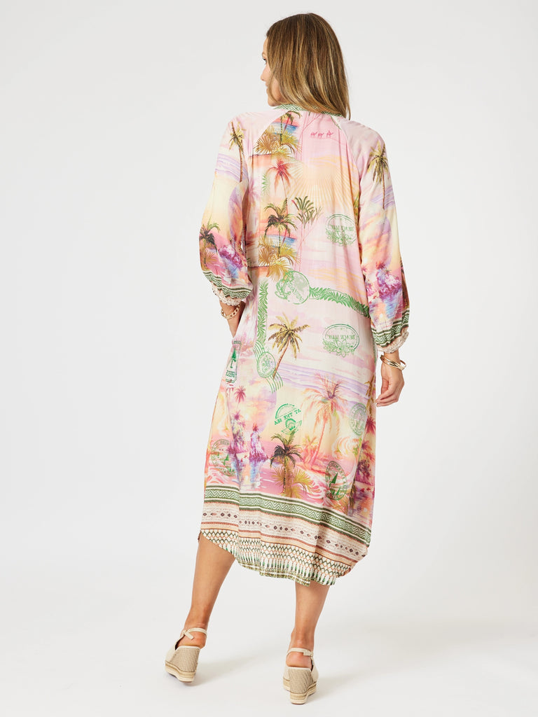 Passport Print Dress - Sunset Multi rc&co