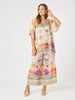 Passport Print V Neck Top - Sunset Multi rc&co