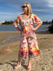 Passport Print Wide Leg Pant - Sunset Multi