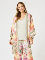 Passport Print Kimono - Sunset Multi