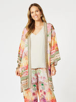 Passport Print Kimono - Sunset Multi