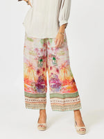 Passport Print Wide Leg Pant - Sunset Multi