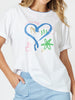 Heart Print Tee - White rc&Co