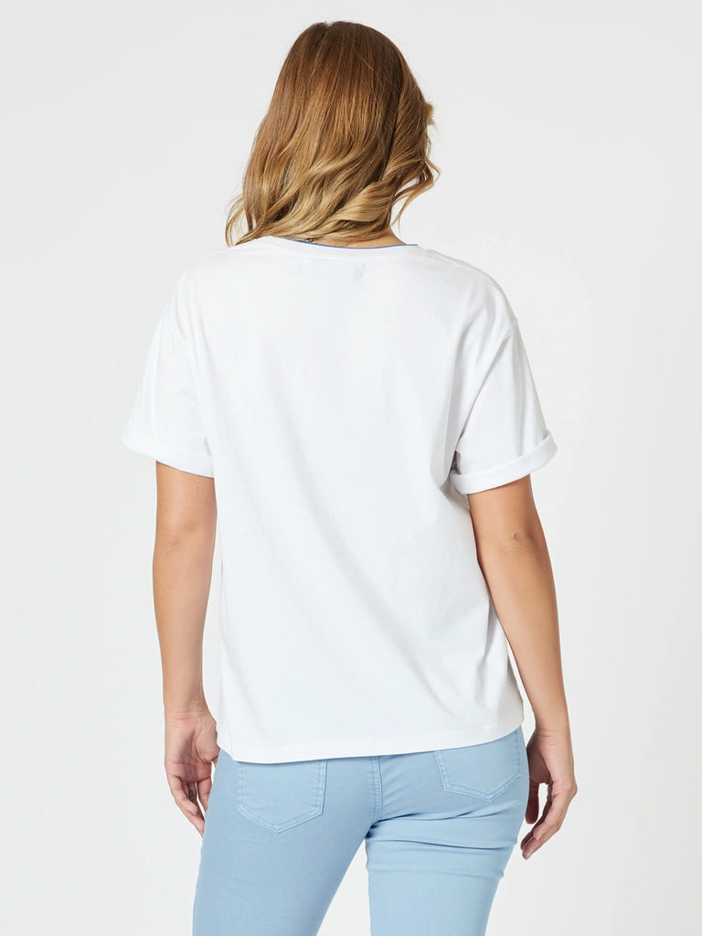 Heart Print Tee - White rc&Co