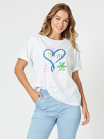 Heart Print Tee - White