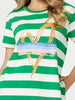 Heart Stripe Print Dress - Elm White rc&co