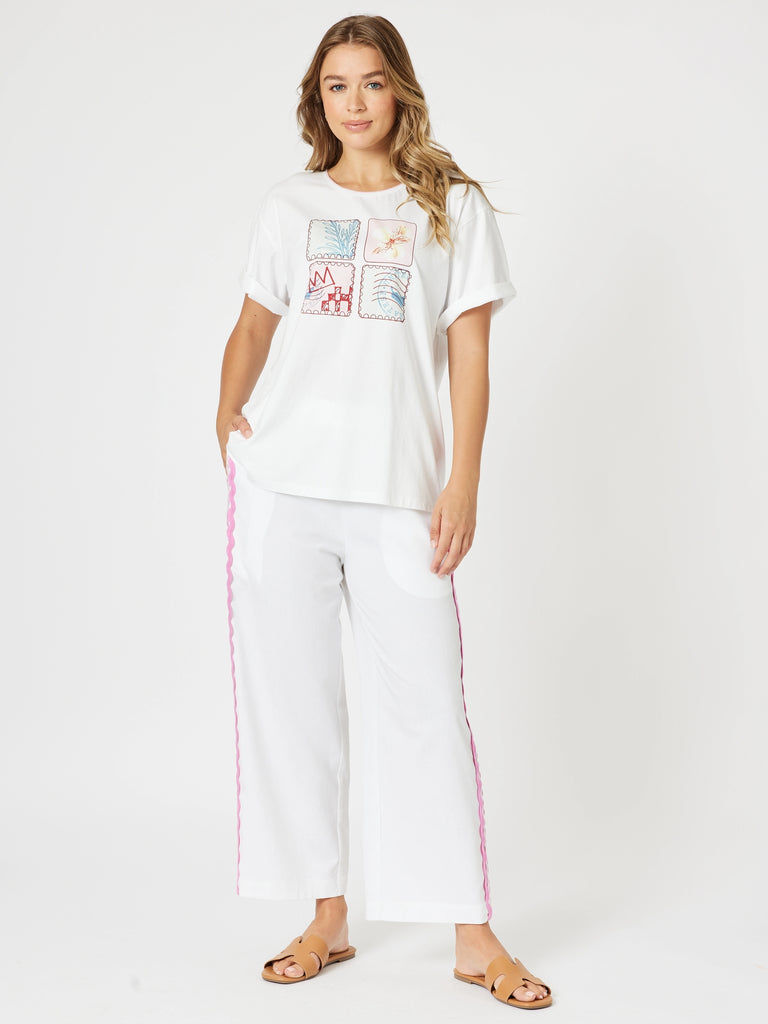 Capri Print Tee - White RC&CO