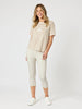 Cote D Azur Stripe Print Tee - Natural/White rc&co
