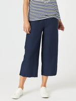Lino Wide Leg Pant - Navy