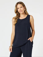 Basic Travel Jersey Tank - Navy