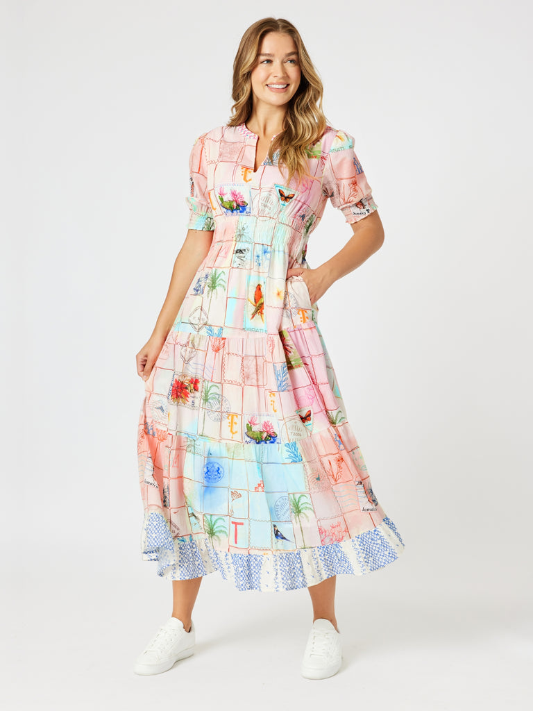 Capri Print Maxi Dress - Pastel Multi