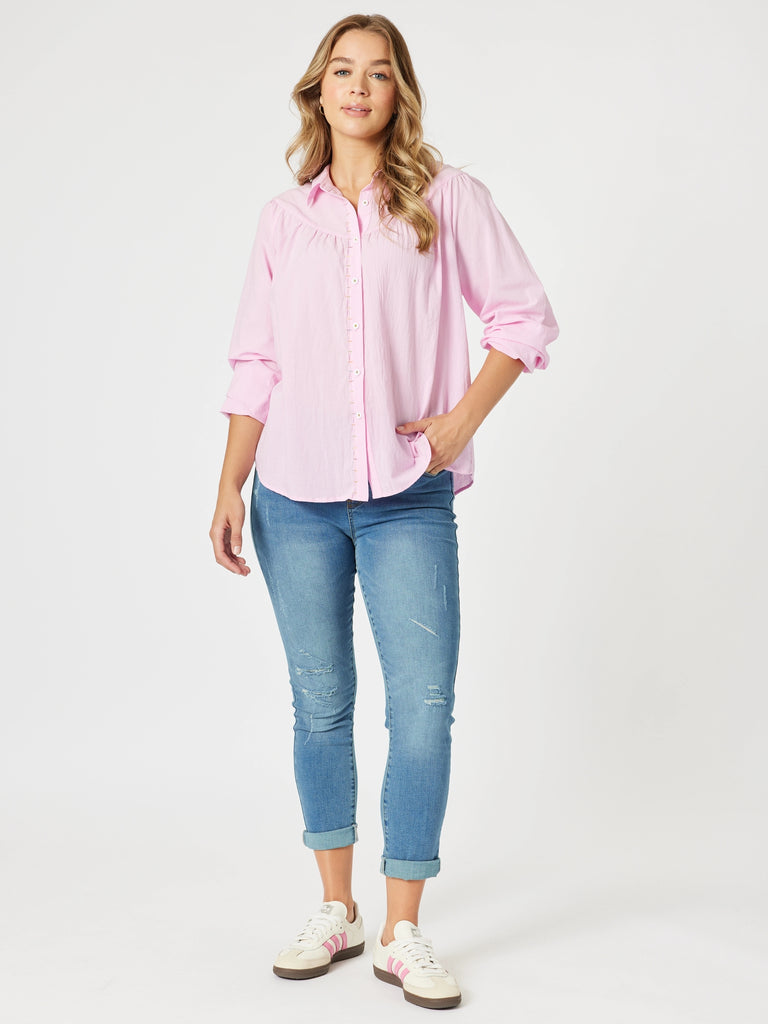 LA Distressed Pull On Stretch Denim Jean - Denim RC&CO