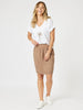 Stitch Hem Detail  Skirt - Nutmeg RC&CO