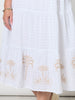 Mykonos Embroidered Dress - White/Gold RC&CO