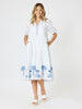 Mykonos Embroidered Dress - White/Blue RC&CO