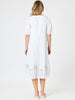Mykonos Embroidered Dress - White/Gold