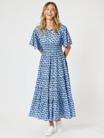 Blue Cockatoo Print Dress - Blue