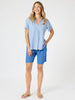 Piper Stripe Print Shirt - Blue/White