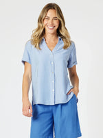Piper Stripe Print Shirt - Blue/White