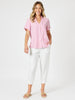 Piper Stripe Print Shirt - Pink White rc&co