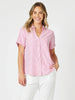 Piper Stripe Print Shirt - Pink White rc&co