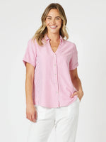 Piper Stripe Print Shirt - Pink White