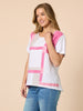 Geometric Print Top - White/Pink RC&CO