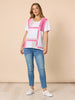 Geometric Print Top - White/Pink RC&CO