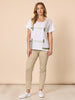 Geometric Print Top - White Basil