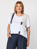 Geometric Print Top - White/Navy