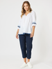 Ric Rac Top - White/Blue rc&co