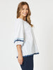 Ric Rac Top - White/Blue rc&co