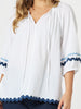 Ric Rac Top - White/Blue rc&co