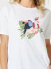 Aviary Sequin Print Tee - White rc&co