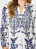 Resort Beaded Dress - White/Navy rc&co