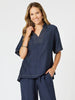 Top Stitch Detail Top - Navy RC&CO