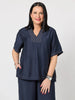 Top Stitch Detail Top - Navy