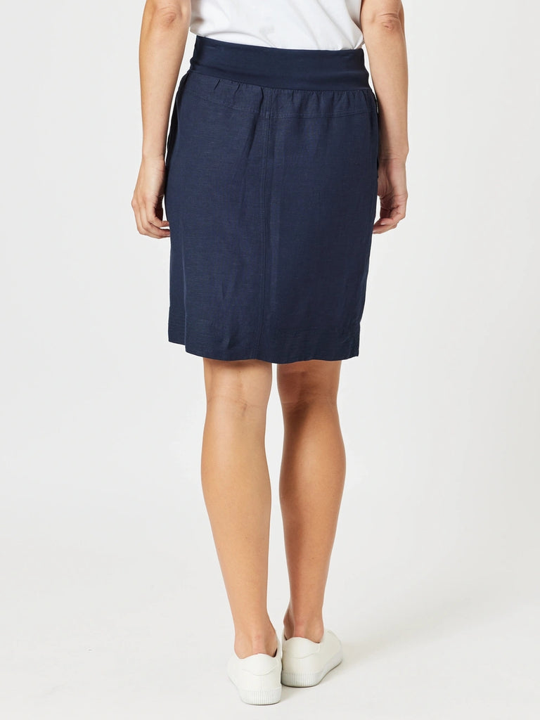 Stitch Hem Detail Skirt - Navy RC&CO