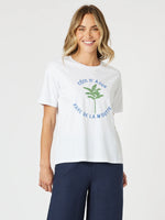 Cote d'Azur Embroidered Tee - White