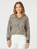 Le Marais V Neck Top - Animal rc&co
