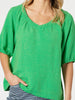 Lino V Neck Top - Elm RC&CO