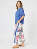 Lino V Neck Top - Sardinia Blue